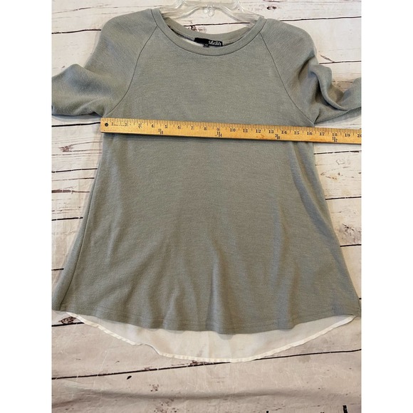 Lulus XS Womens Sweater Grey Boho Open Back with White Knit - Picture 8 of 10